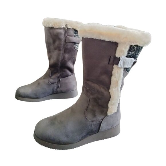 Dream Pairs Womens Mid-Calf Snow Boots With Faux Fur & Adjustable Buckle Size 9 - Picture 7 of 11